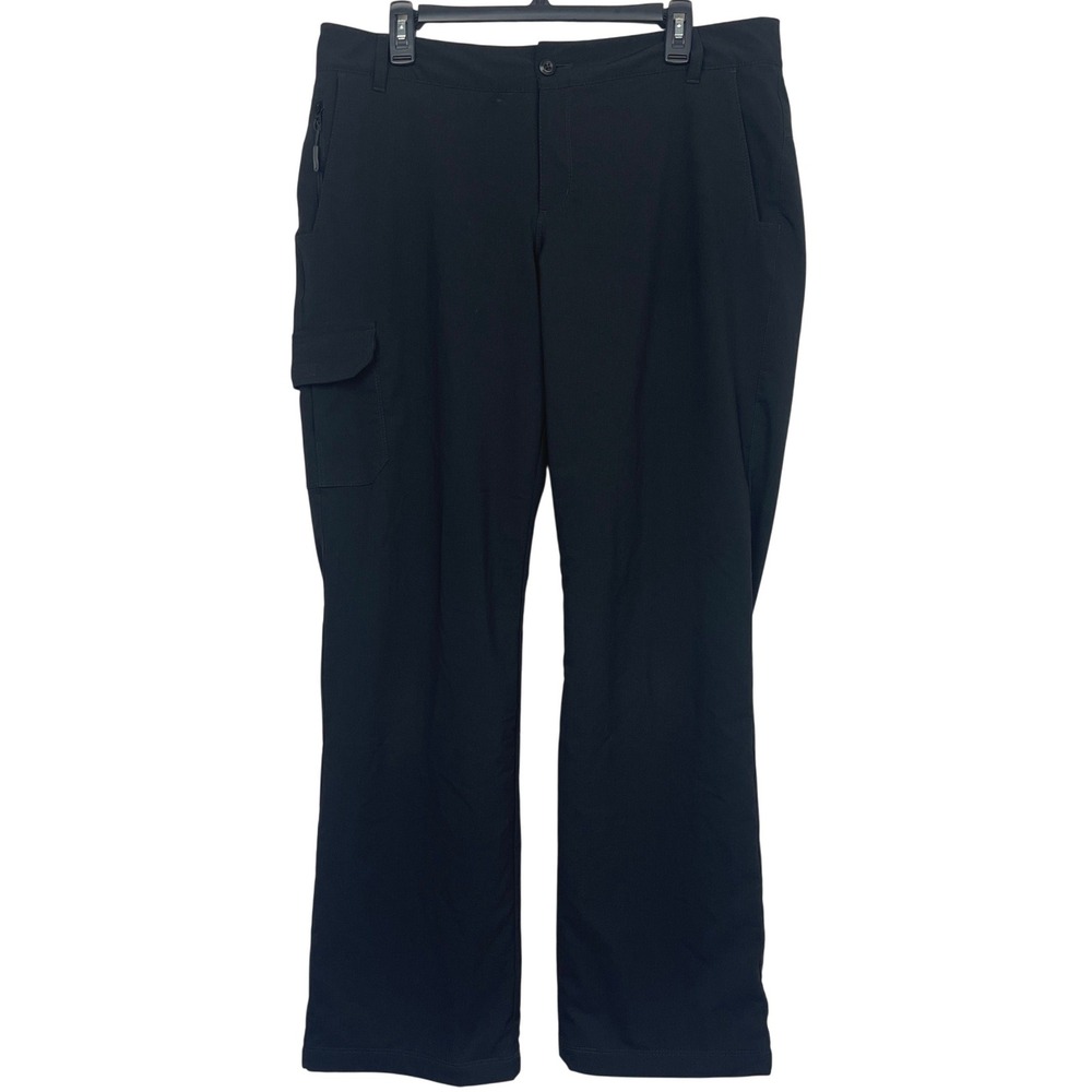 Eddie Bauer Travex Womens 12 36x32 Fleece Lined Pants Stretch Cargo Hiking Black